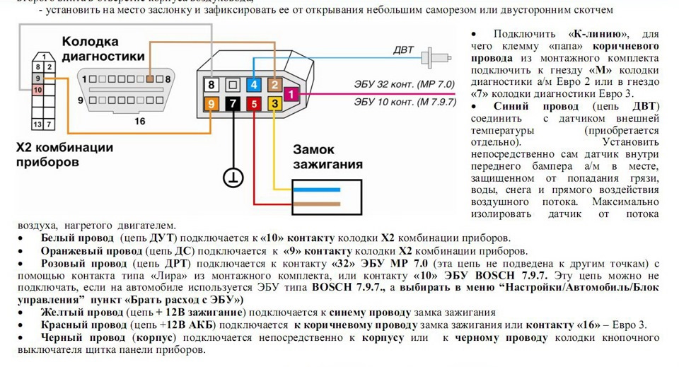 Распиновка разъема бортового компьютера ваз 2114