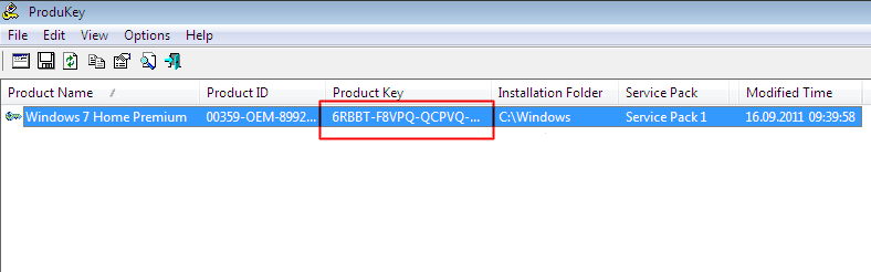 Серийный номер установленной windows 7